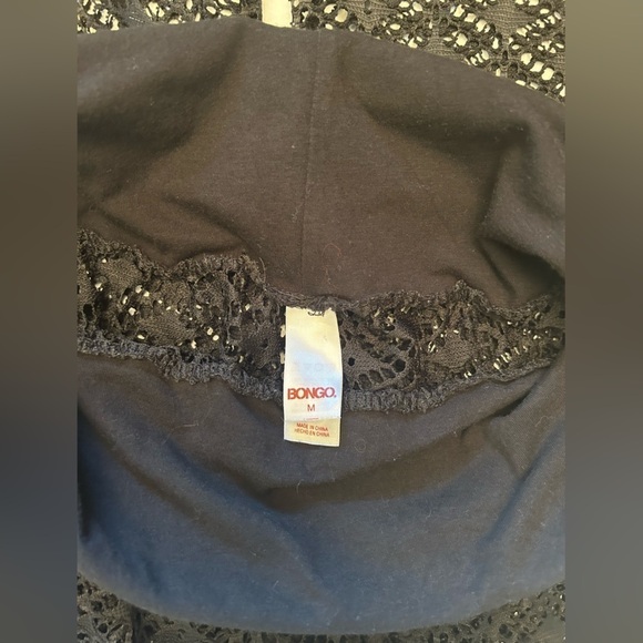 Bongo black swimwear cover up pants w/ thick elastic foldable waistband Sz-M. L2 - Picture 3 of 10